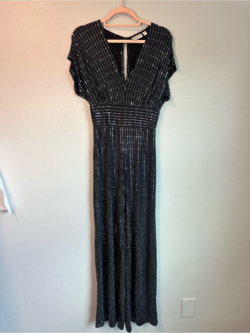 Premier Amour Metallic Sequined Wide-Leg Jumpsuit